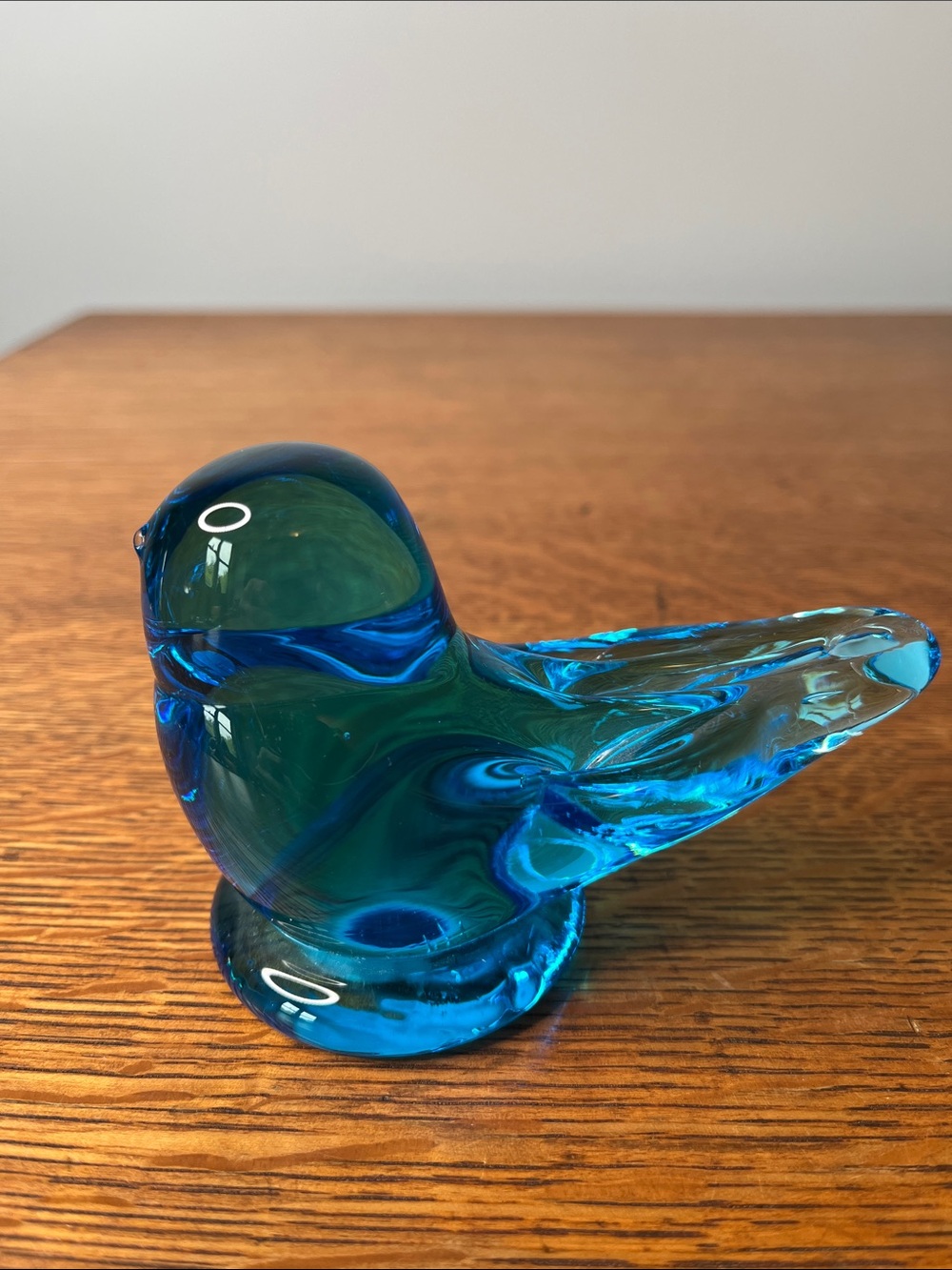 Ron Ray Sunny Day Bluebird Cobalt Blue Art Glass Figurine Paperweight